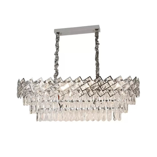 Candelabru Cristal WINDSOR Regalis 10xE27, Diametru 85cm, Crom Lucios, Inaltime Reglabila