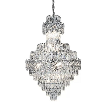 Candelabru Cristal WINDSOR Grande Supremo 10xE14, Diametru 60X90cm, Crom Lucios, Inaltime Reglabila