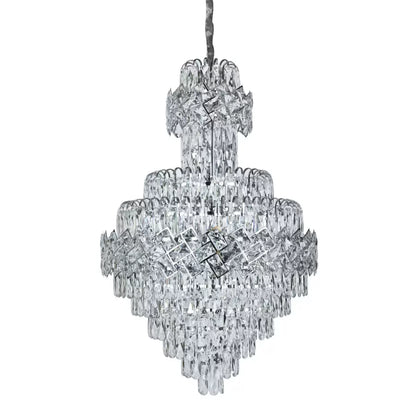 Candelabru Cristal WINDSOR Grande Supremo 10xE14, Diametru 60X90cm, Crom Lucios, Inaltime Reglabila