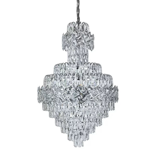 Candelabru Cristal WINDSOR Grande Supremo 10xE14, Diametru 60X90cm, Crom Lucios, Inaltime Reglabila