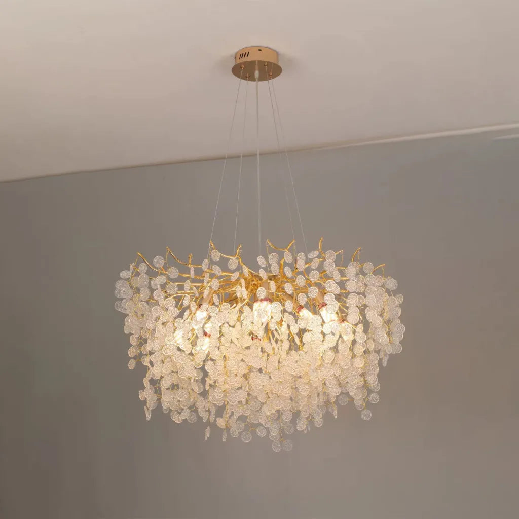 Candelabru Cristal WALTZ Serenade, 8x G9, Auriu, 60cm, Inaltime Reglabila