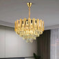 Candelabru Cristal BUCKINGHAM Eleganza 7x E14, Diametru 49cm, Auriu Lucios, Inaltime Reglabila