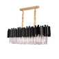 Candelabru Cristal BLOIS Regalis 8xE27, Diametru 80cm, Negru, Inaltime Reglabila