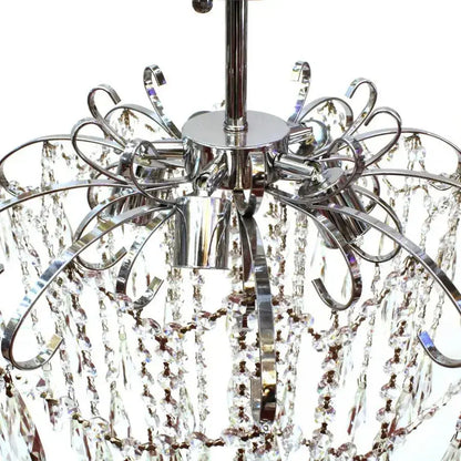 Candelabru Cristal EGO 5x E27, Diametru 47cm, Crom Lucios