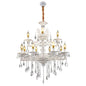 Candelabru SANSSOUCI Royal 12xE14 Metal si Cristal Inaltime Reglabila Alb si Argintiu