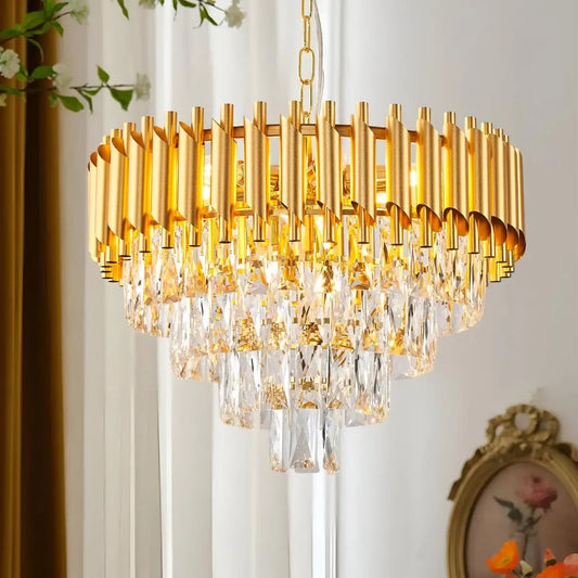 Candelabru Cristal VERSAILLES Eleganza 8x E14, Diametru 49cm, Auriu, Inaltime Reglabila