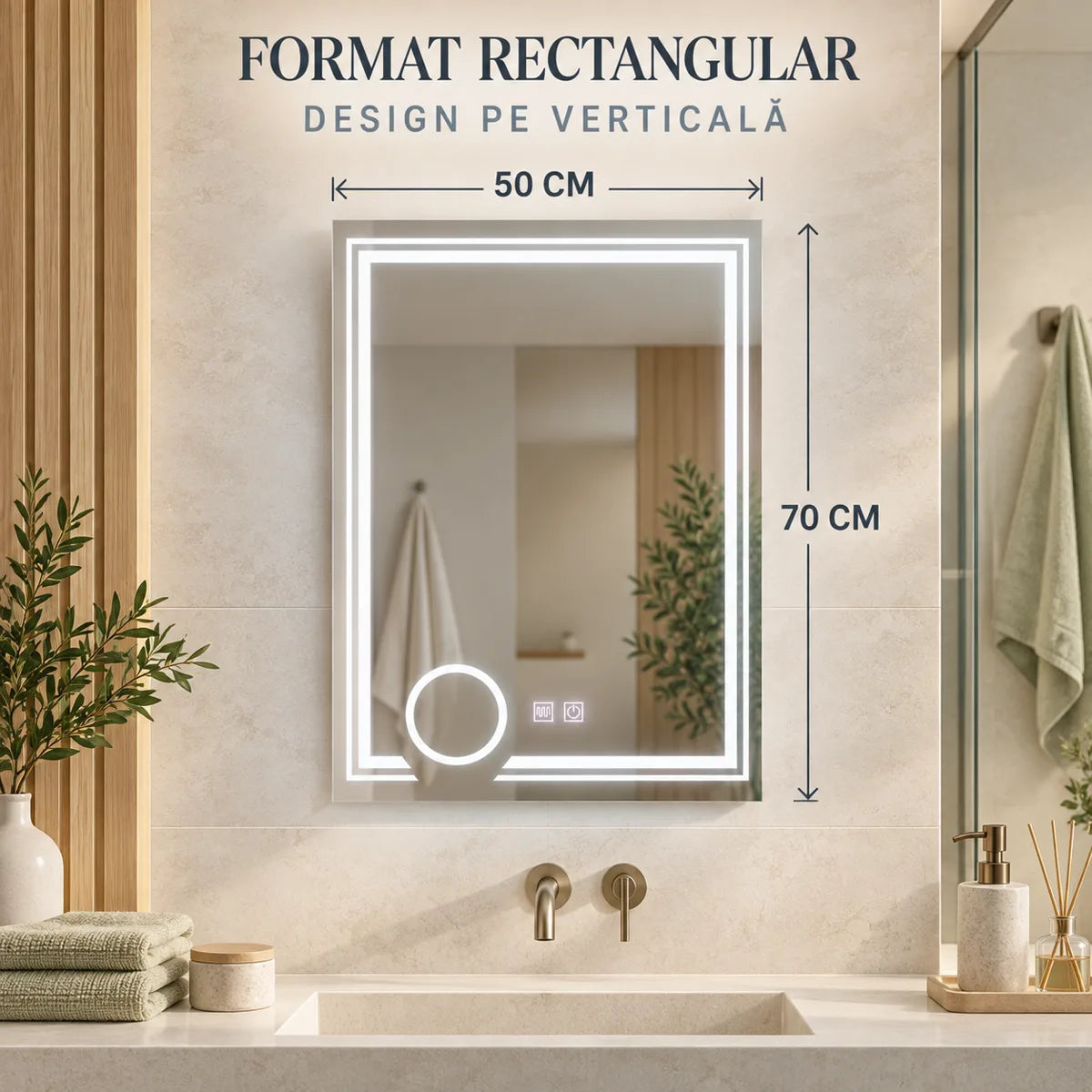 Oglinda LED CANTO 50x70 cm - dimensiuni