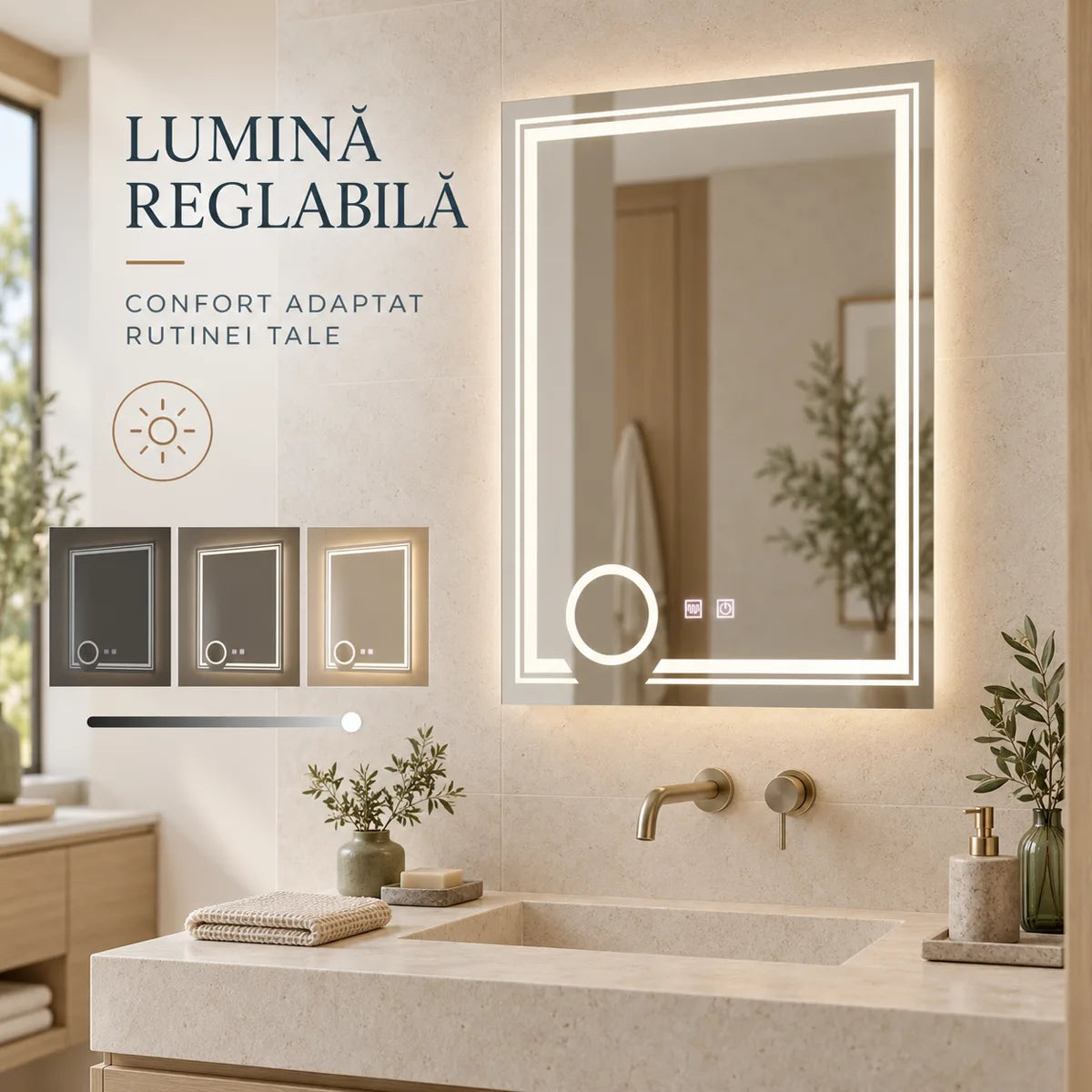 Oglinda LED CANTO - lumina reglabila