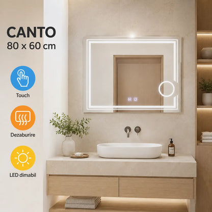 Oglindă LED Canto 80x60 cm – prezentare premium
