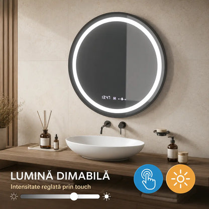 Oglindă LED Celeste Majeste Noir – lumină dimabilă