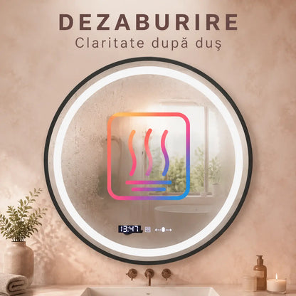 Oglindă LED Celeste Majeste Noir 70 cm – funcție de dezaburire