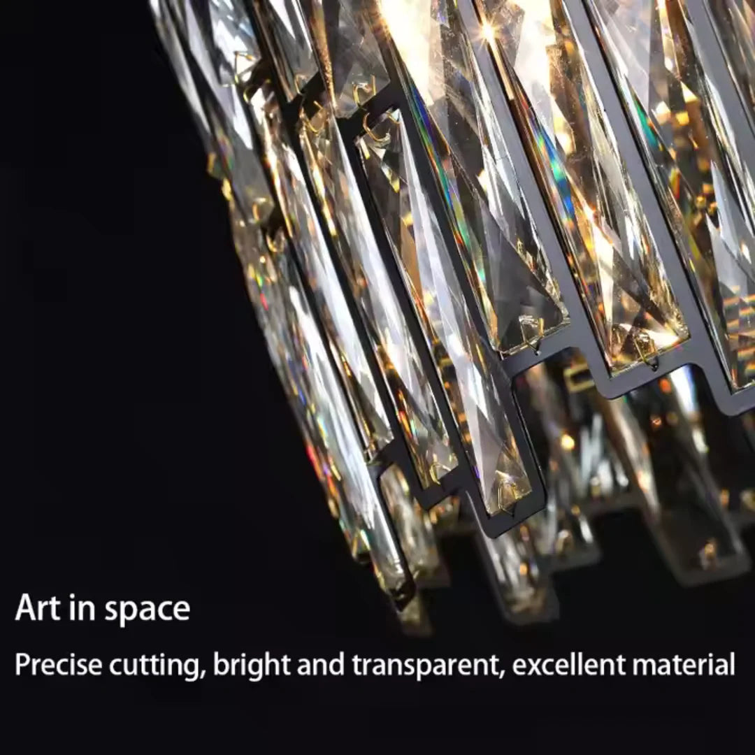 Candelabru Cristal MALBORK Eleganza 4xE27, Diametru 49cm, Negru, Inaltime Reglabila