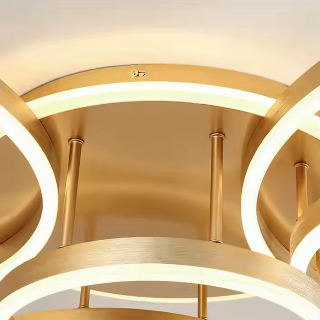 Lustra LED cu Telecomanda Liliana 144W Dimabila Alb Auriu