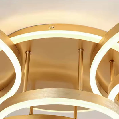 Lustra LED cu Telecomanda Liliana 94W Dimabila Alb Auriu