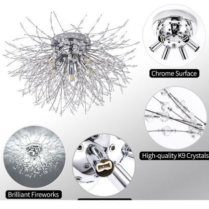 Candelabru Cristal RONDO Vivace, 5x G9, 38cm, Crom