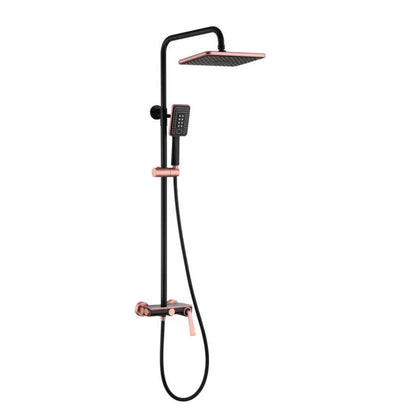 Coloana Dus, Alama Sanitara, Negru cu Roz-Gold, 10010H-M