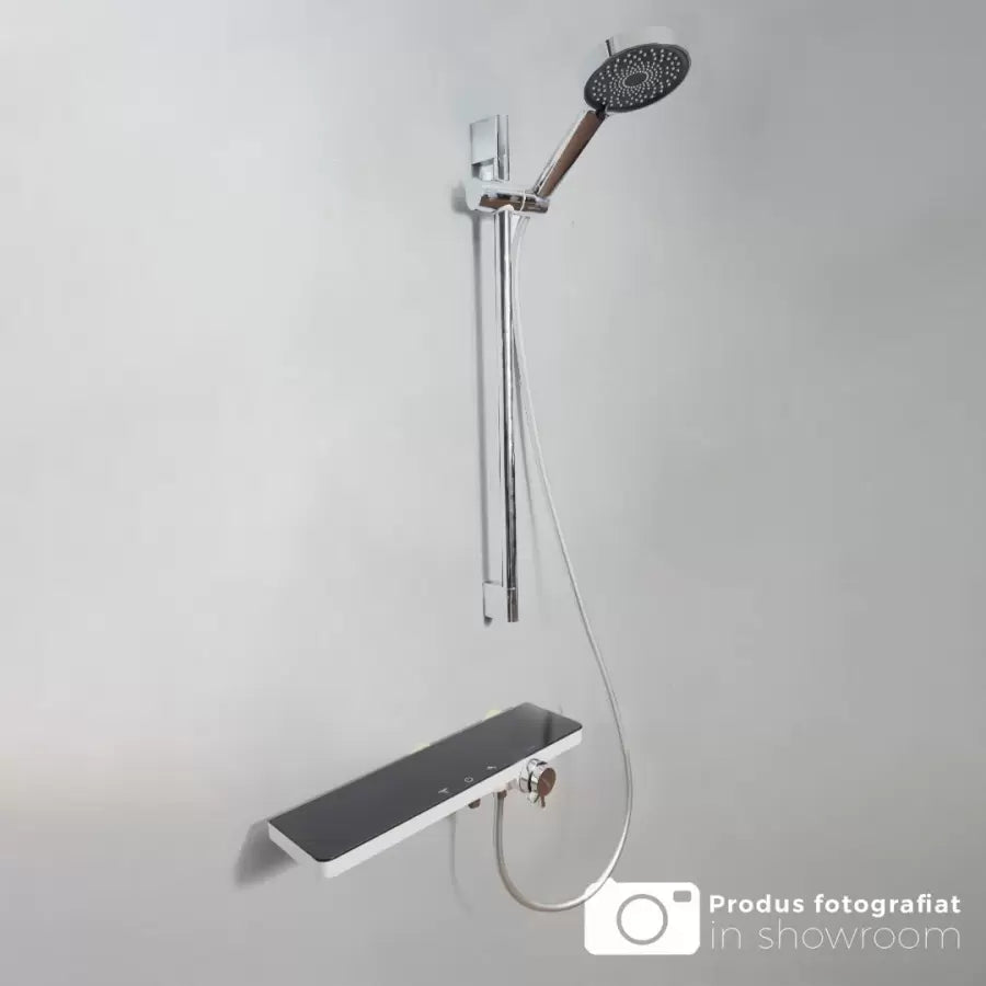 Coloana Dus Inox Lucios Argintiu Negru 11211BH/C – culoare neagră, culoare argintie – RegalStore, iluminat interior