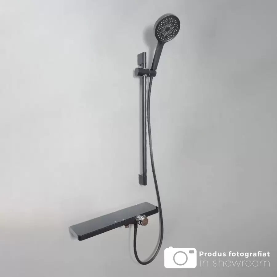 Coloana Dus Inox Lucios Argintiu Negru 11211H – culoare neagră, culoare argintie – RegalStore, iluminat interior