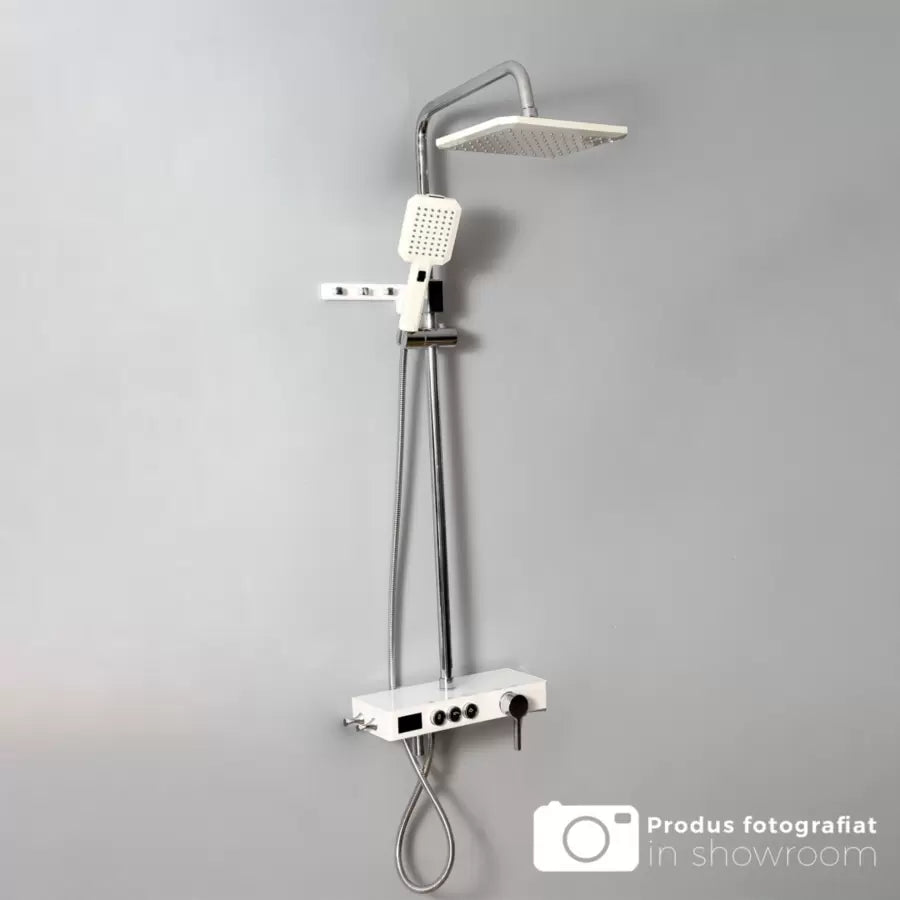 Coloana Dus Afisaj LCD Inox Alb Argintiu SJG/007