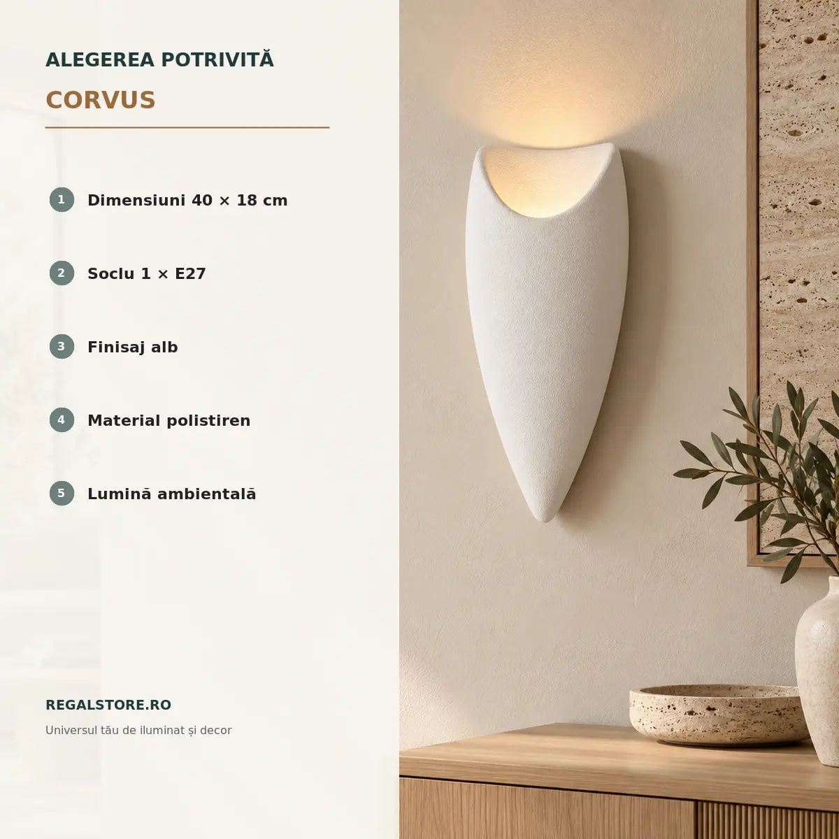 Aplica decorativa CORVUS - beneficii principale