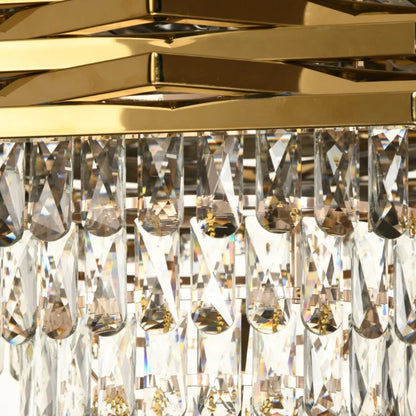 Candelabru Cristal HEXA Ø30cm 3xE14 Auriu Inaltime Reglabila
