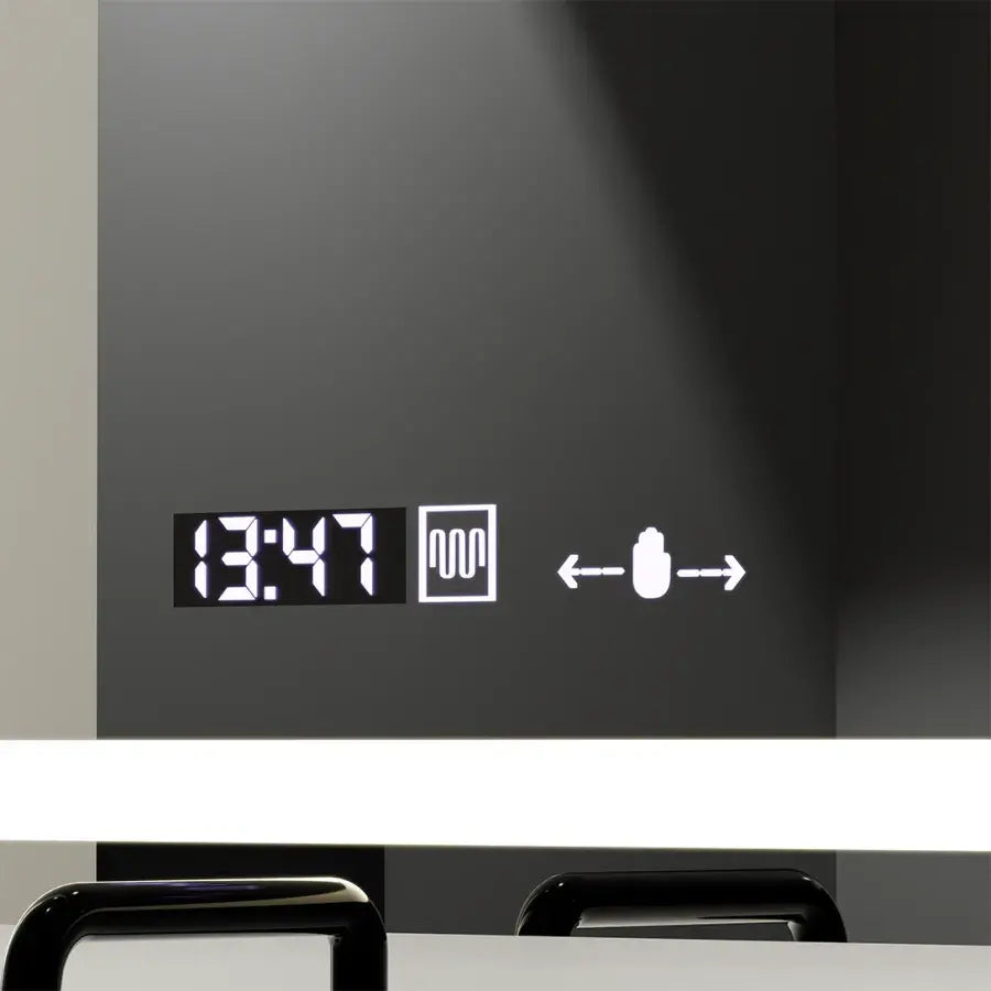 Oglinda LED Rectangulara, 120X70cm, Radiante Senzor MotionGlow Marcello, Sistem Dezaburire, Ceas & Termometru, Dimabila
