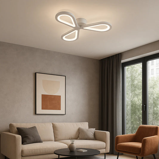 Lustra LED Auralius cu 3 Petale 18W Acril si Metal Lumina Neutra 4000K Alb