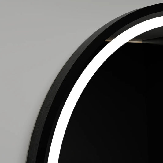 Oglinda LED Rotunda 60cm Rama Neagra Basic Touch