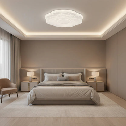 Plafoniera LED Floare 23 cm, 22W, 3000K / 4000K / 6000K, Alb, Metal si Acril