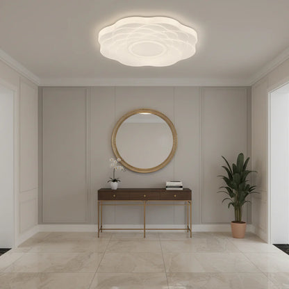 Plafoniera LED Floare 23 cm, 22W, 3000K / 4000K / 6000K, Alb, Metal si Acril