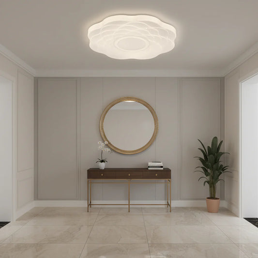 Plafoniera LED Floare 23 cm, 22W, 3000K / 4000K / 6000K, Alb, Metal si Acril