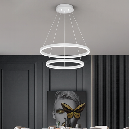 Lustra LED cu telecomanda, ZOE, 2 Patrate, 39W, Lumina Rece/Calda/Neutra, Dimabila, Alb