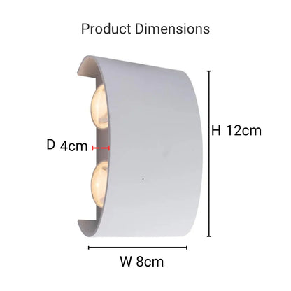 Fantas Aplica LED de Exterior si Interior, 4 Surse x 1W, IP65, Metalic, Alb, 3000K