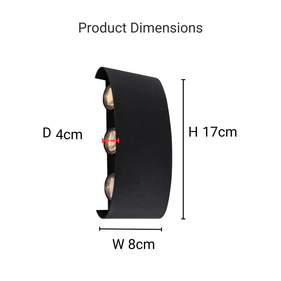 Fantas Aplica LED de Exterior si Interior, 6 Surse x 1W, IP65, Metalic, Negru, 3000K