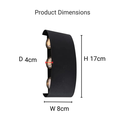 Fantas Aplica LED de Exterior si Interior, 6 Surse x 1W, IP65, Metalic, Negru, 3000K