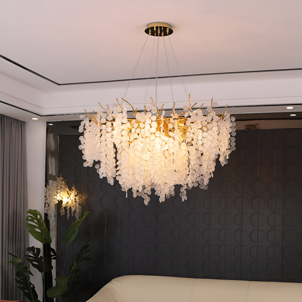 Candelabru Cristal WALTZ Serenade, 8x G9, Auriu, 60cm, Inaltime Reglabila