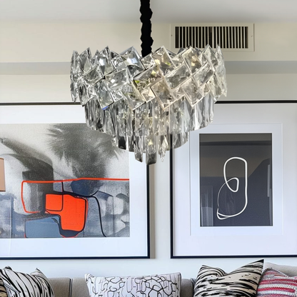 Candelabru Cristal WINDSOR Nobile 5xE27, Diametru 40cm, Crom Lucios, Inaltime Reglabila – culoare argintie, 40 cm – Rega