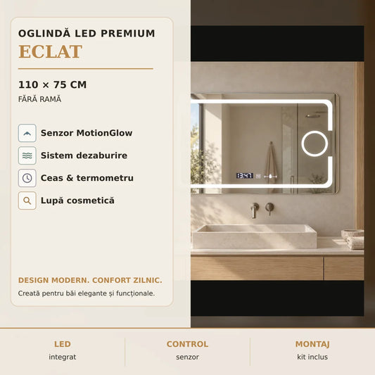 Oglinda LED Eclat 110x75 cm - imagine principala