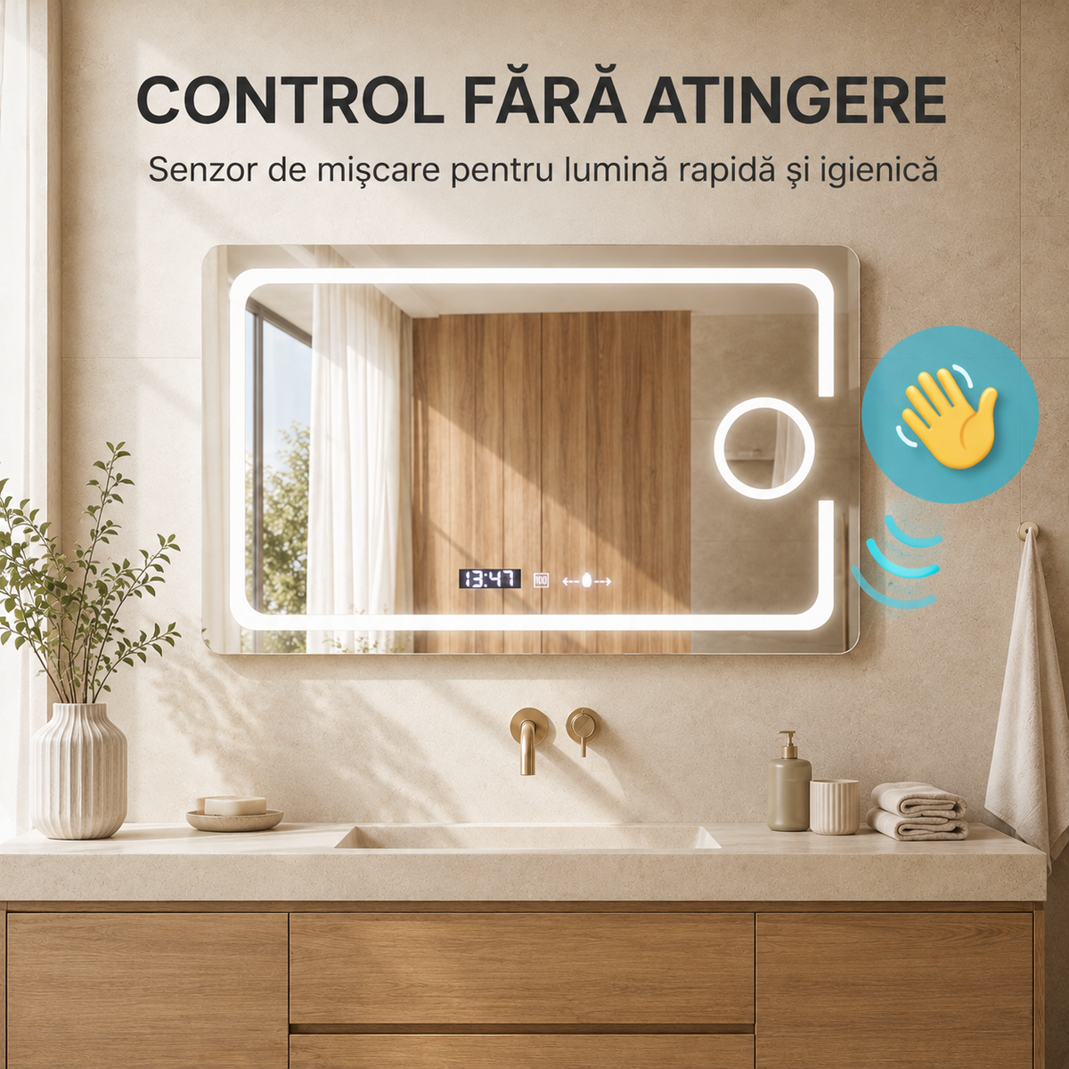Oglindă LED Eclat - senzor de mișcare