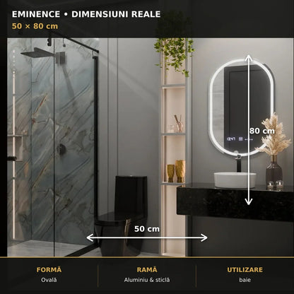 Oglindă LED Eminence 50x80 cm – dimensiuni