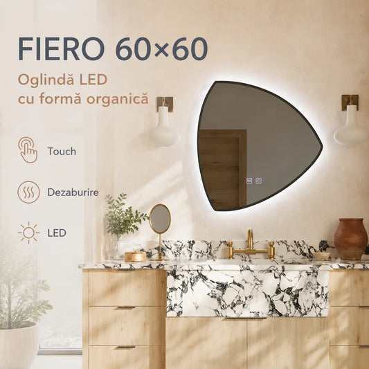 Oglindă LED Fiero 60x60 cm – prezentare premium