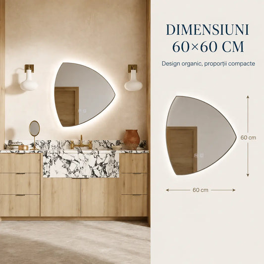 Oglindă LED Fiero – dimensiuni 60x60 cm