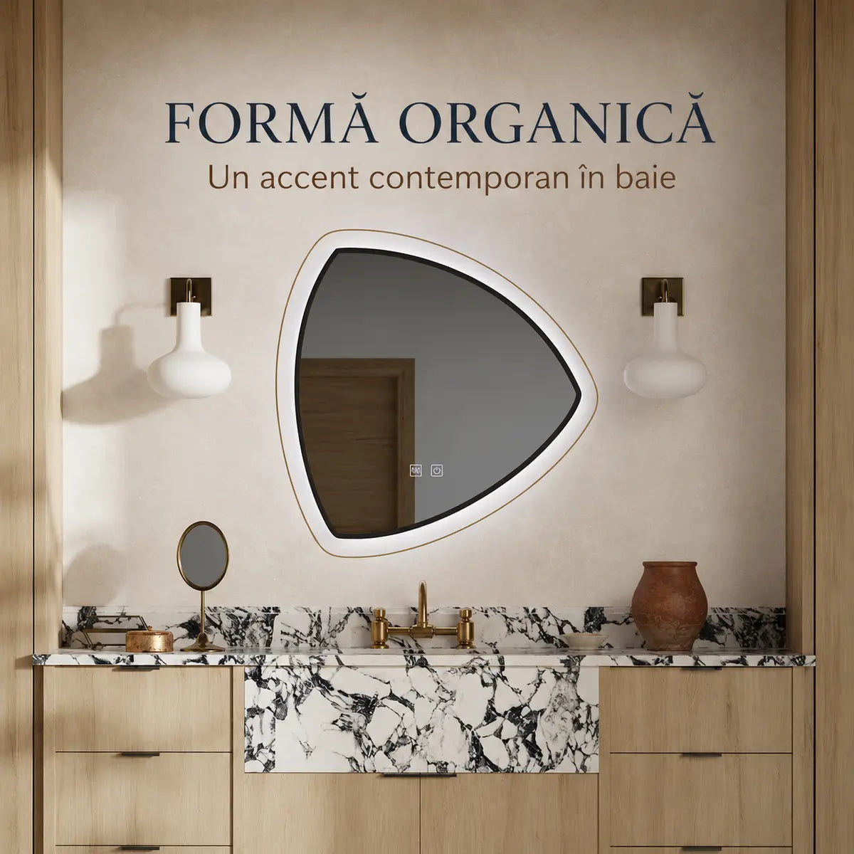 Oglindă LED Fiero – formă organică