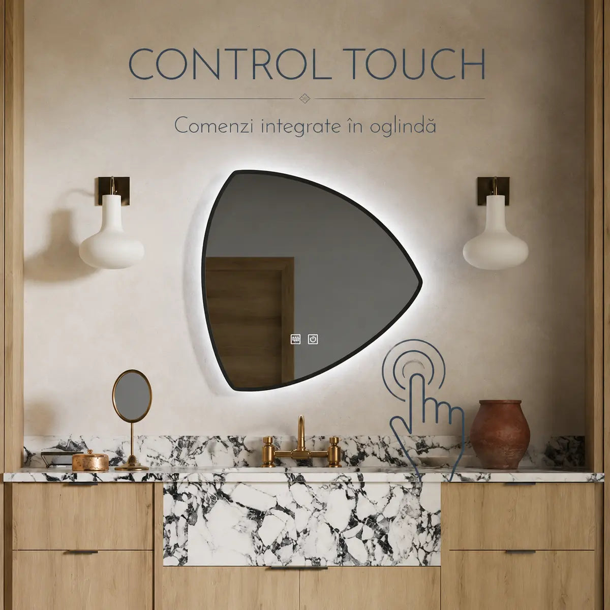 Oglindă LED Fiero – control touch