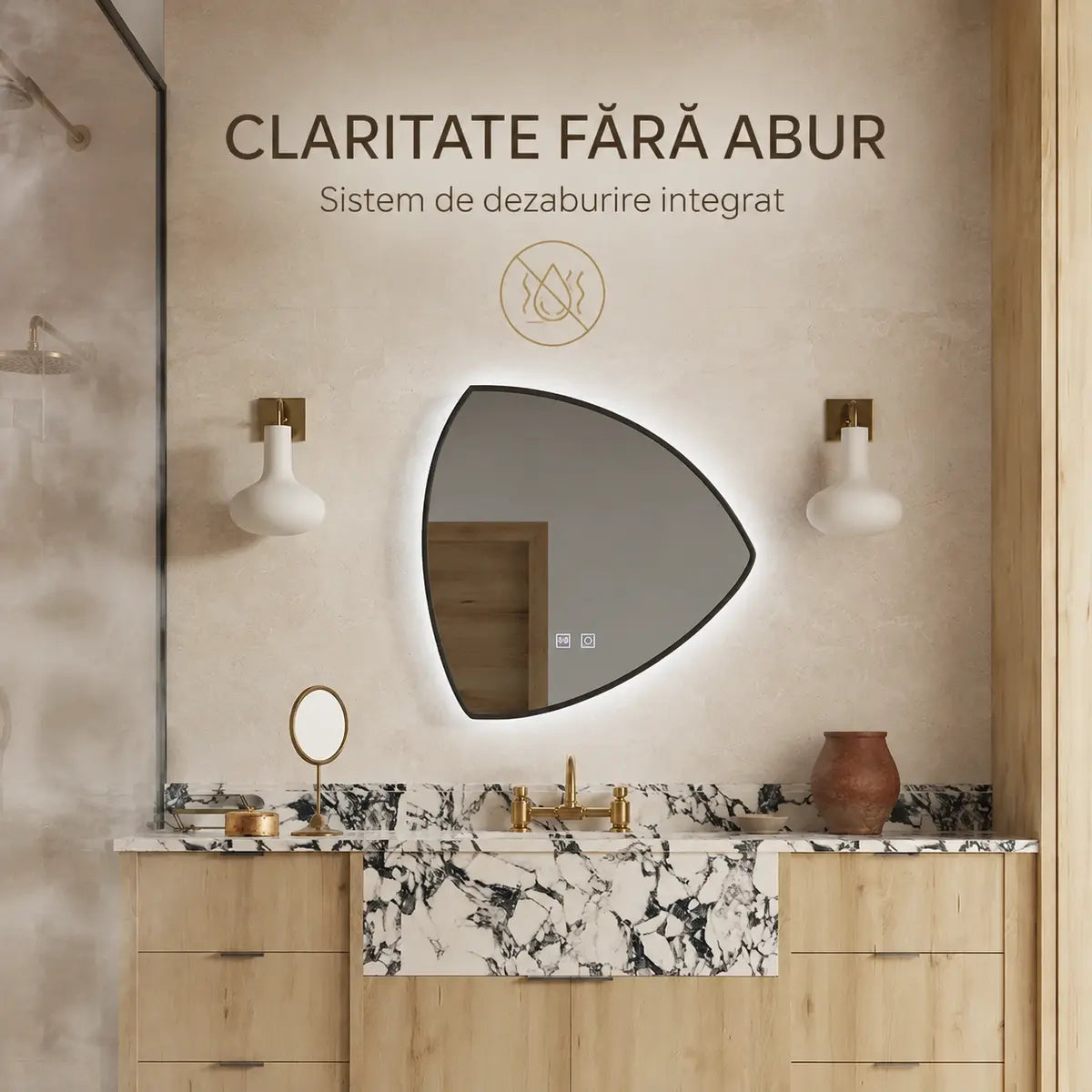 Oglindă LED Fiero – sistem dezaburire