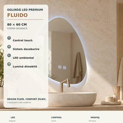 Oglinda LED Fluido 80x60 cm - imagine principala