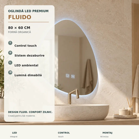 Oglinda LED Fluido 80x60 cm - imagine principala