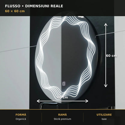 Oglindă LED Flusso 60 cm – dimensiuni