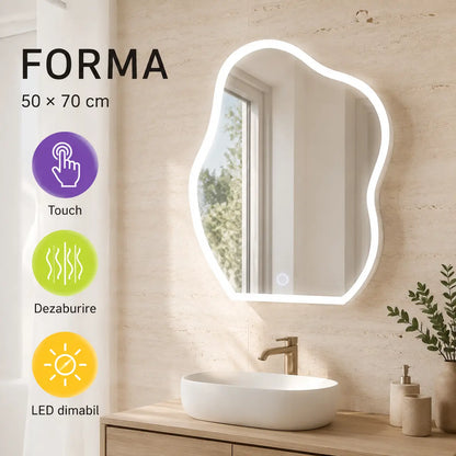 Oglindă LED Forma 50x70 cm – prezentare premium