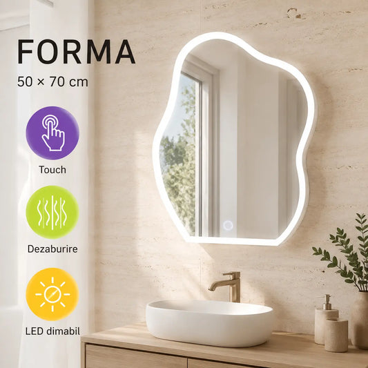 Oglindă LED Forma 50x70 cm – prezentare premium